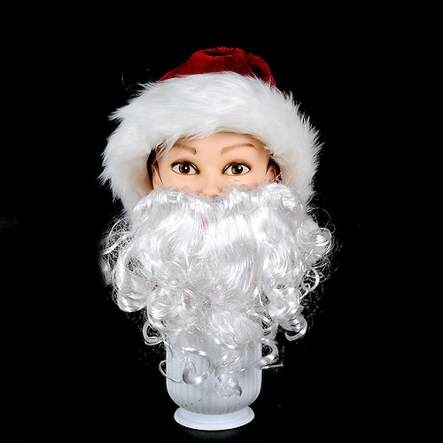 

New White Santa Claus Moustache Fancy Dress Wig Beard Adult Kids Makeup Props Cosplay Christmas Xmas Party Decoration