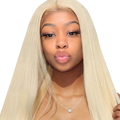 

150% 180% 13x4 Lace Brazilian Straight 613 Lace Front Wig Hair Straight Blonde Lace Front Human Hair Wigs For Women