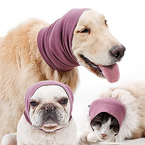 

Calming Dog Ears Cover for Noise Reduce, Pet Hood Earmuffs for Anxiety Relief Grooming Bathing Blowing Drying, Puppy Neck Ear Warmer for Small Medium Large Dog Cat, Stretchy Head Sleeve Snood Winter