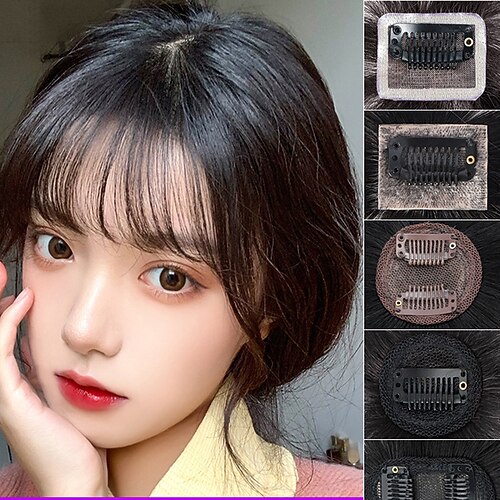 

3d Face-lifting Bangs Wig Piece Hand Woven Thin And Small Mini Real Hair Fashion Bangs Wig Air Bangs