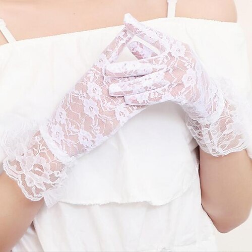 

Lace Wrist Length Glove Stylish With Floral Wedding / Party Glove