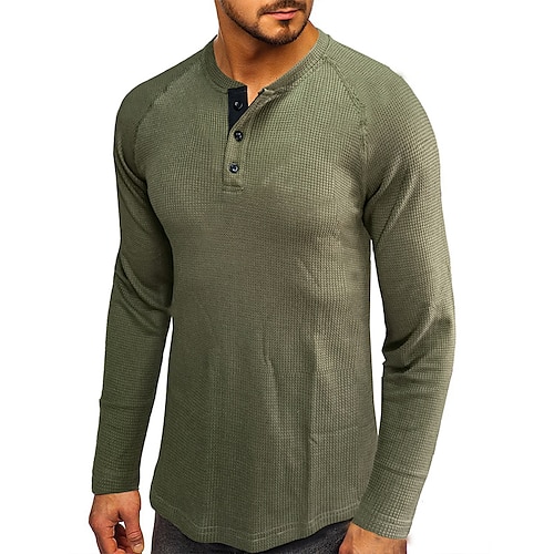 

Men Casual Buttons Henley V Neck T Shirts Autumn Comfy T-shirt Regular Fit Pullover Tops Long Sleeve Athletic Henley Shirt Lightweight Dry Fit Active Jerseys Tee