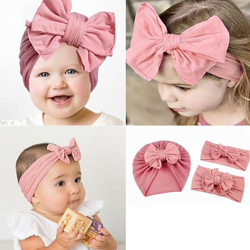 

3 Pieces Toddler Unisex Active / Sweet Daily / Outdoor Solid Colored Bow Hats & Caps Blue / Purple / Blushing Pink One-Size