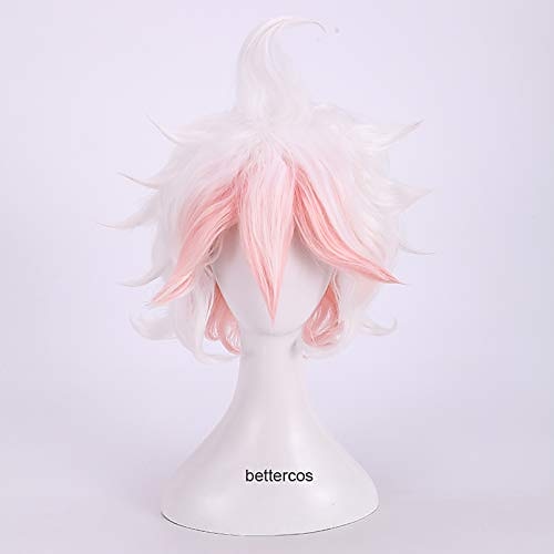 

Komaeda Nagito Wig Danganronpa White Pink Curly Heat Resistant Synthetic Hair Cosplay Wigs Wig Cap