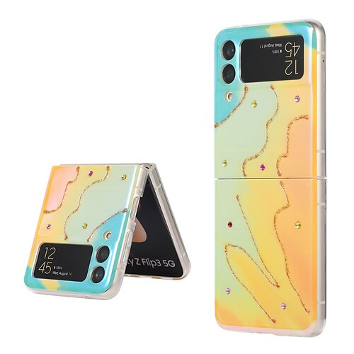 

Phone Case For Samsung Galaxy Back Cover Galaxy Z Flip 3 5G Shockproof Dustproof Lines / Waves TPU