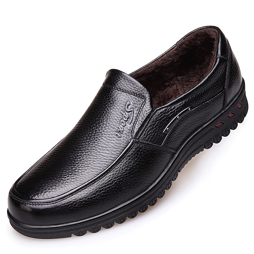 

Men's Loafers & Slip-Ons Leather Loafers Casual Daily Office & Career PU Black Fall Spring