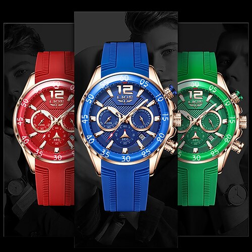 

LIGE Quartz Watch Steel Band Watches for Men's Men Analog Quartz Modern Style Waterproof Metal Leather Silicone / One Year