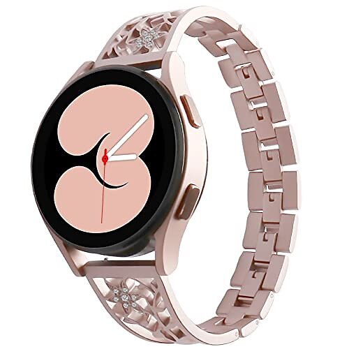 

1 pcs Smart Watch Band for Samsung Galaxy Gear S2 Classic Watch 42mm Watch 3 41mm Watch Active 2 40mm / 44mm, Watch Active 40mm 20mm Stainless Steel Smartwatch Strap Luxury Bling Diamond Jewelry