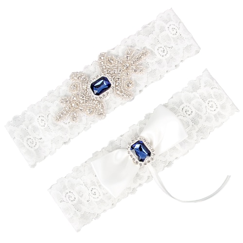 

Polyester Diamond / Rhinestone Decorated Case Wedding Garter With Rhinestone Garters Wedding