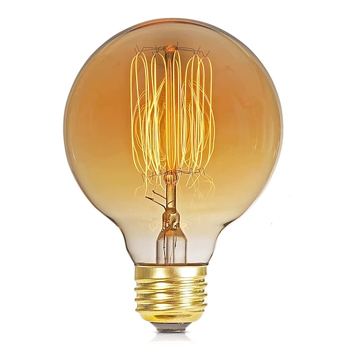 1 stk 40 W E26 / E26 / E27 / E27 G95 Varm hvit 2300 k Glødelampe Vintage Edison lyspære 110-220 V / 220-240 V / 110-130 V