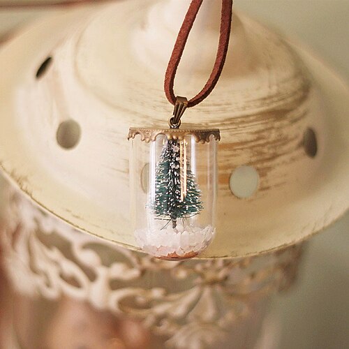 

Pendant Necklace Cord Resin Men's Unique Design Romantic Vintage Transparent Christmas Tree Cute Geometric Necklace For Christmas Gift Festival / Women's