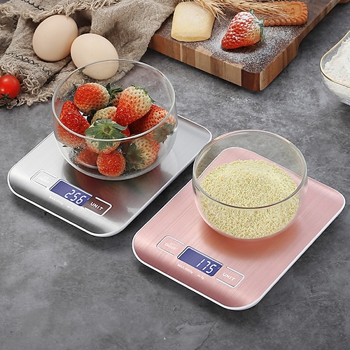 

Digital Kitchen Scale 304 Stainless Steel Multifunction Scale with LCD Display Measuring Grams Ounces for Cooking and Baking