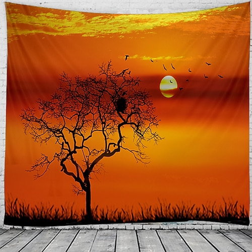 

Landscape Scenery Wall Tapestry Art Decor Blanket Curtain Hanging Home Bedroom Living Room Decoration The Sky of The Sunset