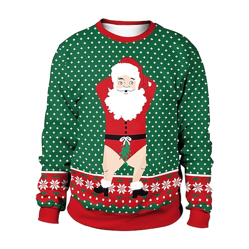 

Santa Claus Ugly Christmas Sweater / Sweatshirt Men's Women's Couple's Special Christmas Christmas Carnival Masquerade Adults' Party Christmas Vacation Polyester Top