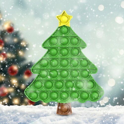 

New Christmas Tree Push Bubble Fingertip Toys Fashion Anti-Stress Squeeze Adults Teenager Sensory Fidget Toys Christmas Gifts