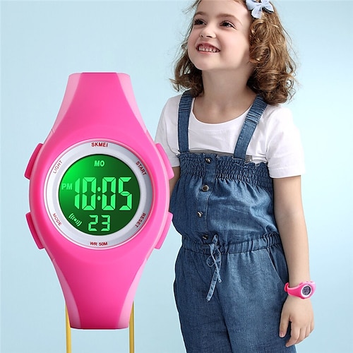 

SKMEI niños Reloj Digital Cronógrafo Impermeable Despertador Noctilucente PVC Reloj