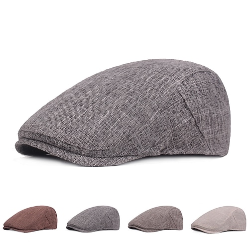 

Men's Newsboy Hat Cabbie Cap Sports & Outdoor Daily Solid / Plain Color Linen Cotton Simple Normal 1 pcs