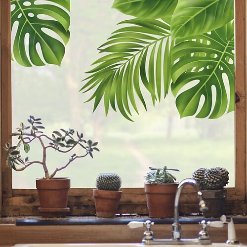 

privacy pianta tropicale modello pellicola per vetri casa camera da letto bagno pellicola per vetri adesivi autoadesivo autoadesivo adesivi murali per soggiorno camera da letto 58x60 cm