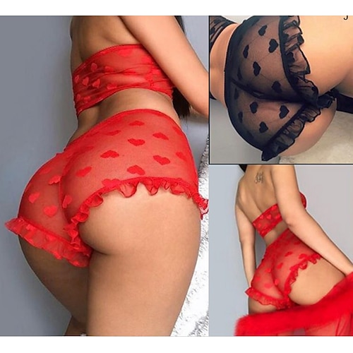 

Women's Christmas Sexy Bodies Wedding Party Valentine's Day Club Lace Transparent Pure Color Spandex Lovers Hot Romantic Fall Winter Spring