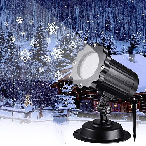 

Outdoor Waterproof Snowfall LED Projector Christmas Rotating Light Snowflake Projector Stage Lamp Decorative Landscape Lighting