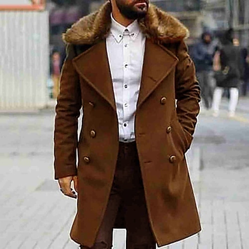 

Hombre Abrigo de invierno Gabardina Calle Negocio Invierno Otoño Poliéster Resistente al Viento Mantiene abrigado Ropa de calle Ropa Ropa de calle Casual Color sólido Bolsillo Cuello Vuelto