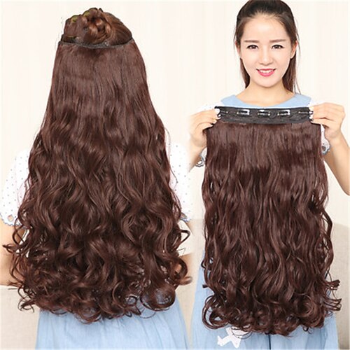 Long Wavy Hair Extension 5 Clip High Temperature Synthesis Invisible  Seamless Wigs for Women Hair Extension 2023 - US $