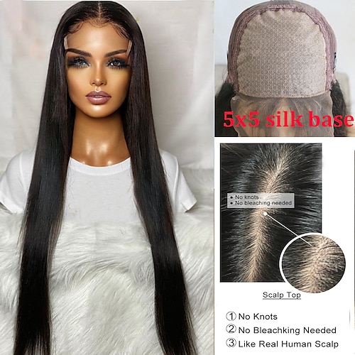 

150% 180% 13x4 Lace HD Lace Front Wig Straight Silk Base Lace Front Human Hair Wigs Pre Plucked Brazilian Remy Ha