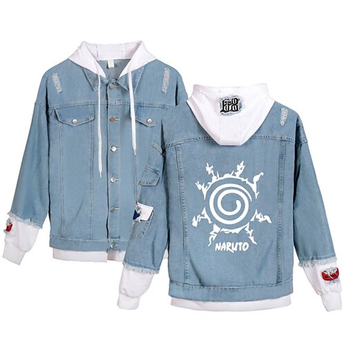 

Inspired by Naruto Akatsuki Anime Cartoon Poly / Cotton Anime Denim Jacket Harajuku Kawaii Coat For Men's / Women's / Couple's