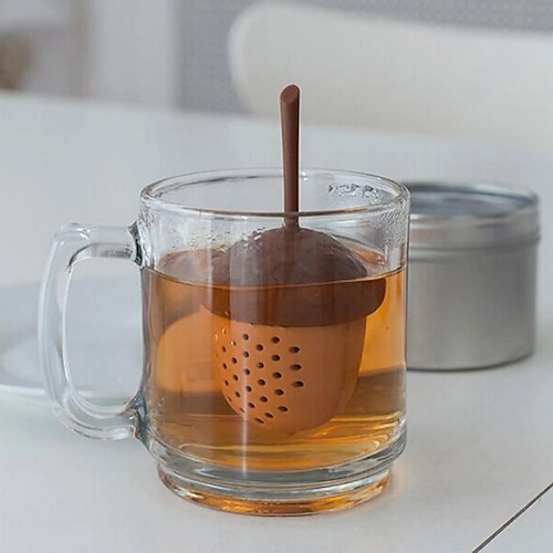 

Mini Silicone Tea Infuser Creative Acorn Shaped Tea Leaf Bag Strainer Pine Nut Herbal Spice Filter Teaware Kitchen Accessories