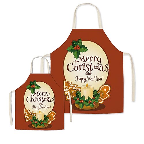 

Family Ugly Christmas Aprons Ugly Christmas Tree Letter Christmas Gifts Print Red Active Matching Outfits