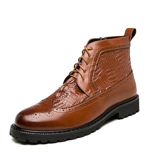 

Homme Bottes Chaussures Bullock Chaussures habillées Rétro Vintage Entreprise du quotidien Soirée Evénement Polyuréthane Chaud Antidérapantes Bottine / Demi Botte Lacet Noir Marron Automne Hiver