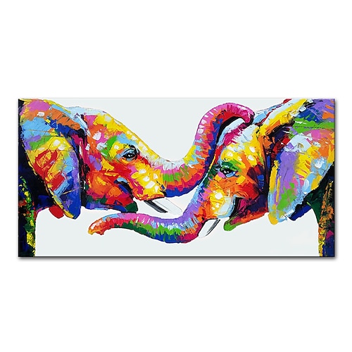 

Oil Painting Handmade Hand Painted Wall Art Mintura Modern Abstract Elephant Animals Picture Home Decoration Decor Rolled Canvas No Frame Unstretched