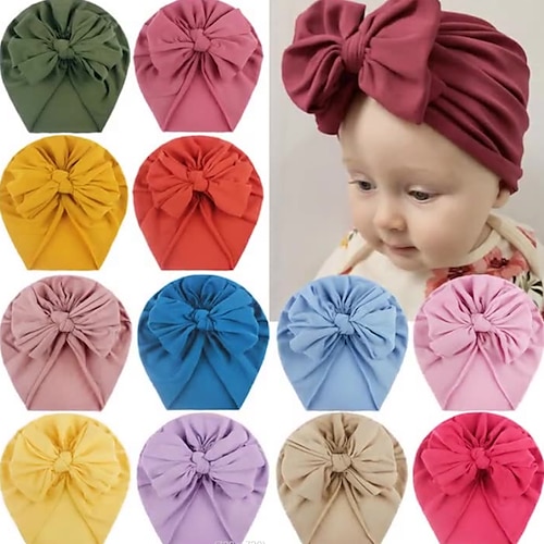 

Toddler Unisex Active / Sweet Daily / Outdoor Solid Colored Bow Cotton / Polyester Hats Caps Blue / Purple / Blushing Pink One-Size