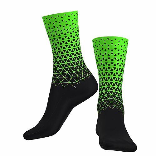 

Socks Cycling Socks Men's Women's Bike / Cycling Breathable Soft Comfortable 1 Pair Geometric Cotton Green Purple Dark Green S M L / Stretchy