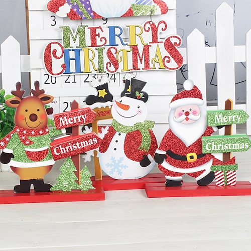 

Merry Christmas Wooden Santa Claus Christmas Decoration for Home Gifts Xmas Ornaments Navidad Desktop Decor New Year 2023