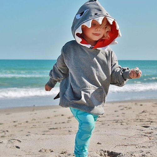 

Kids Boys Hoodie Pullover Long Sleeve Animal Shark Cotton Children Tops Spring Fall Active Basic Outdoor Daily Regular Fit 1-5 Years Pink Gray