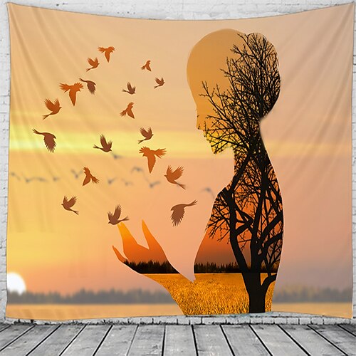 

Landscape Scenery Wall Tapestry Art Decor Blanket Curtain Hanging Home Bedroom Living Room Decoration The Sky Of The Sunset