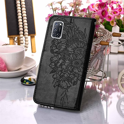 

Butterflies Embossing Leather Phone Case For OPPO Full Body Case OPPO F17 Pro A53 Realme V5 A72 A52 A92 Realme 5 Realme C3 Realme GT 5G Master A93 5G A54 5G A94 5G Card Holder