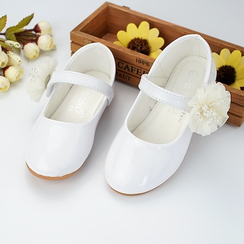 

Girls' Flats Flower Girl Shoes Patent Leather Little Kids(4-7ys) Flower Light Pink White Fall Spring