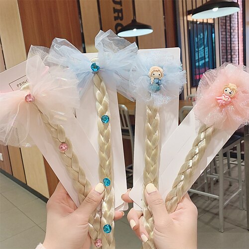 

extensions de cheveux colorés pour les filles tresses de noeud d'arc pour enfants filles accessoires de cheveux congelés super fée princesse aisha tresses perruque accessoires de cheveux coiffe