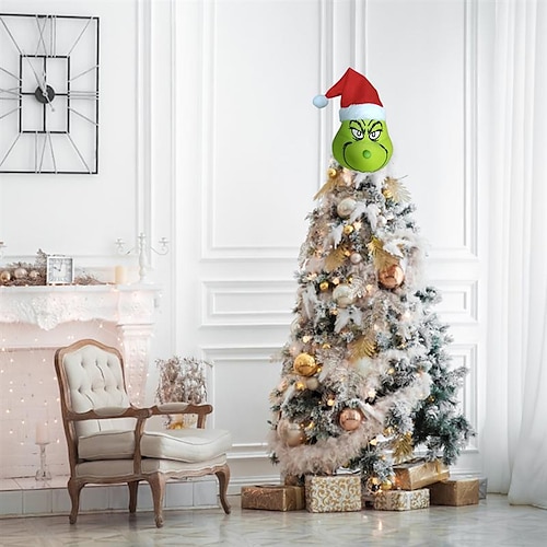 

Grinch Christmas Tree Decorations Christmas Thief Grinchs Toy Christmas Tree Topper Ornament Lovely Christmas Grinch Plush Toy Doll