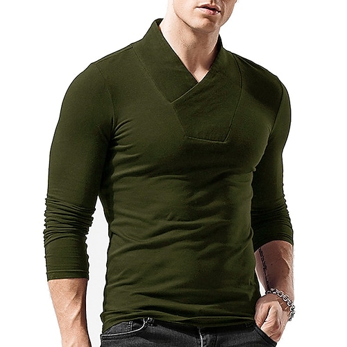 

Herren T Shirt langarmshirt Glatt V Ausschnitt Outdoor Strasse Langarm Bekleidung Modisch Strassenmode Brautkleider schlicht Muskel