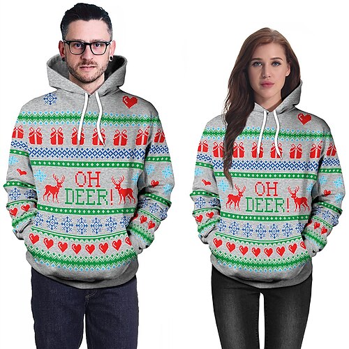 

Reindeer Ugly Christmas Sweater / Sweatshirt Men's Women's Couple's Special Christmas Christmas Carnival Masquerade Adults' Party Christmas Vacation Polyester Top