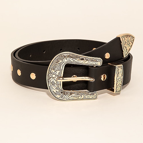 

Women's Belt PU Black Waist Belt Street Selfie Pure Color / Vintage / Spring / Summer / Fall / Winter