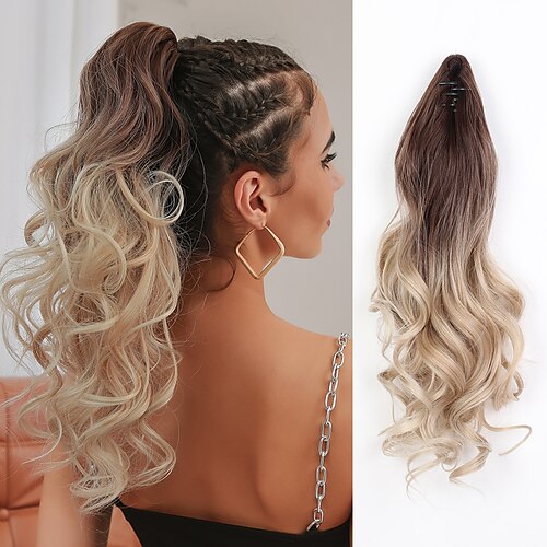 

Clip In / On Ponytails Natural / Easy dressing / Afro Ponytail Synthetic Hair Hair Piece Hair Extension Wavy 18 inch Daily Wear