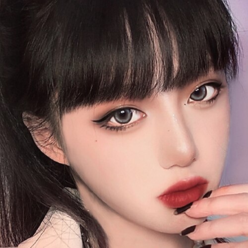 

Air Bangs Wig Female Net Red Real Hair Two-dimensional Comics Fake Bangs Qi Liu Haibrows Short Bangs Wig Film
