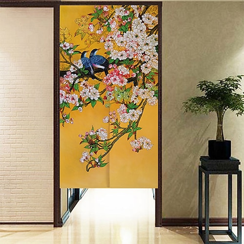 

Chinese Style Door Curtain Entrance Partition Half Curtain Fabric Curtain Living Room Bed Room Kitchen