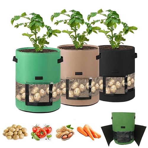 

Upgrade Plant Grow Bags with Flap Potato Bag Home Garden Pot Greenhouse Vegetable Growing Bags Moisturizing Garden Bag Tools