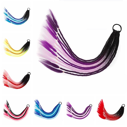 

Color Braids Ponytail Hair Ring Braids Color Ponytail Color Dirty Braids Ponytail Personality Headwear