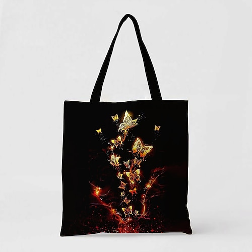 

Unisex 3D Print Tote 3D Tote Bag Oxford Cloth Print Butterfly 3D Daily Going out Purple Gold Red